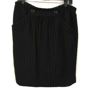 Magaschoni Women's Skirt 14 Black Glittery Lined Italy Fabric $260 NWT